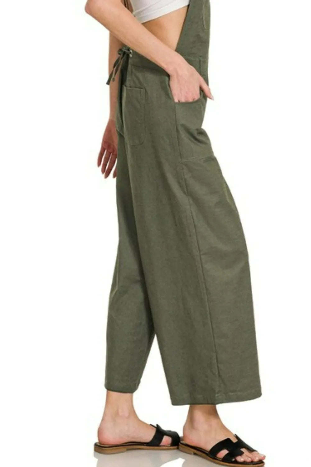 Woven Spaghetti Strap Overalls – Lightweight Casual Summer Style