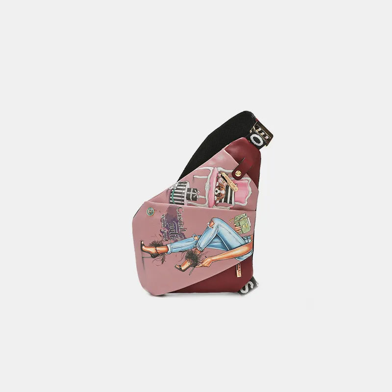 Nicole Lee Vegan Leather Leopard & Lip Crossbody – Bold, Chic & Compact