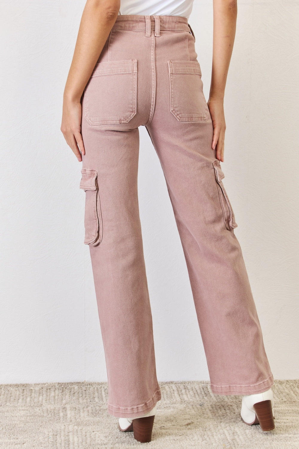 Risen High Rise Cargo Wide Leg Jeans