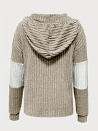 Color Block Drawstring Long Sleeve Hoodie – Casual Cozy Pullover