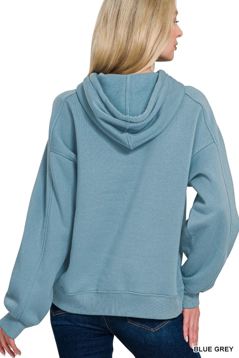 Zenana Blue-Grey Relaxed Fit Hoodie – Cozy Everyday Essential
