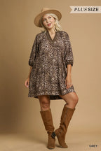 Leopard Print Mini Dress with Contrast Trim – Bold Chic Statement