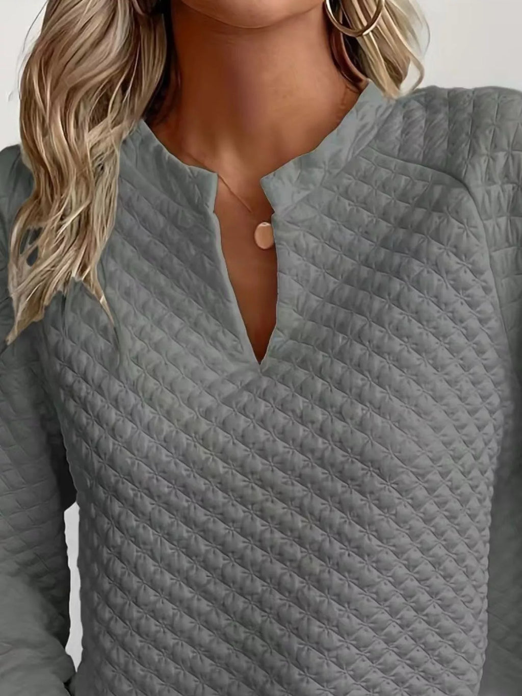 Notched Raglan Sleeve Sweatshirt – Casual Cozy Pullover