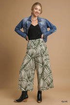 Tropical Palm Leaf Culotte Pants – Wide-Leg & Breezy Summer Style