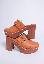 Rag Company Septim Leather Clog Heels – Genuine Studded Chic Style