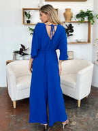 Surplice Wide Leg Jumpsuit with Pockets – Flattering, Chic & Comfy
