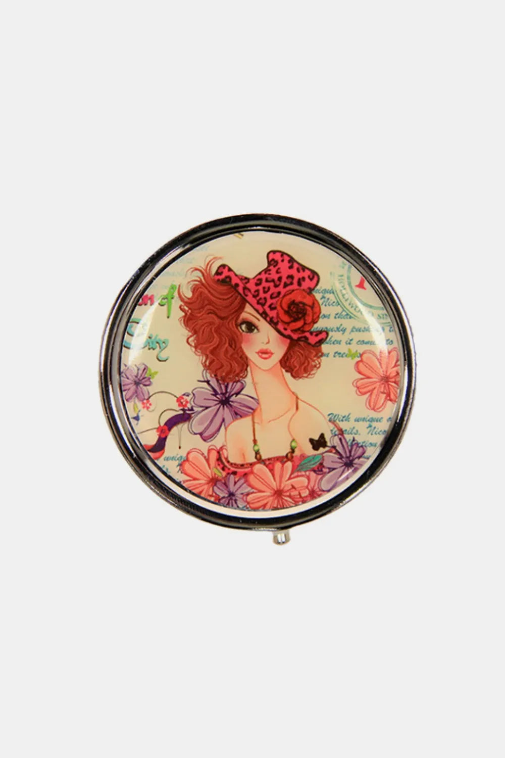 Nicole Lee Metallic Circular Pill Case – Chic, Compact & Organized