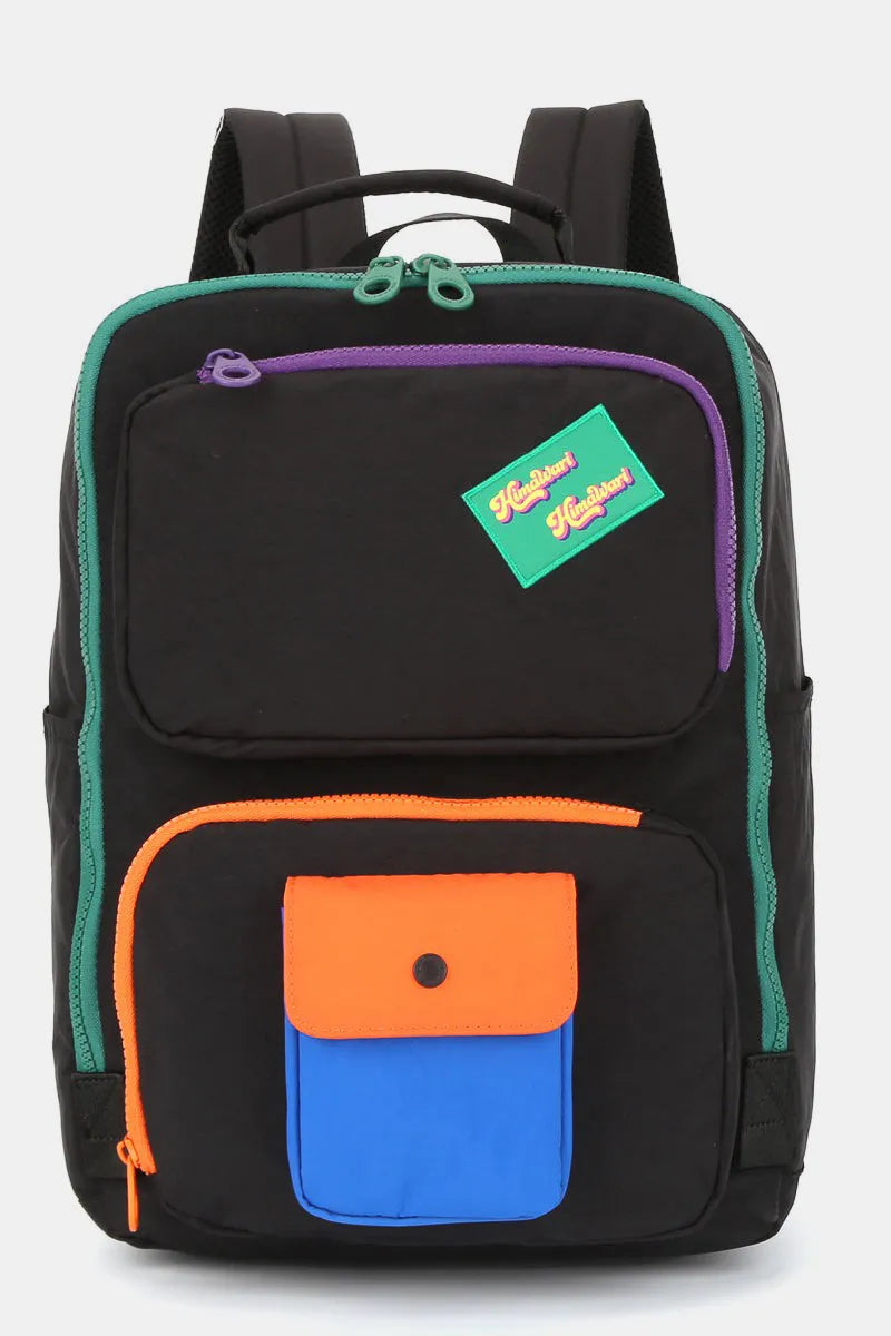 Contrast Nylon Backpack with Handles – Stylish & Versatile Carry Bag