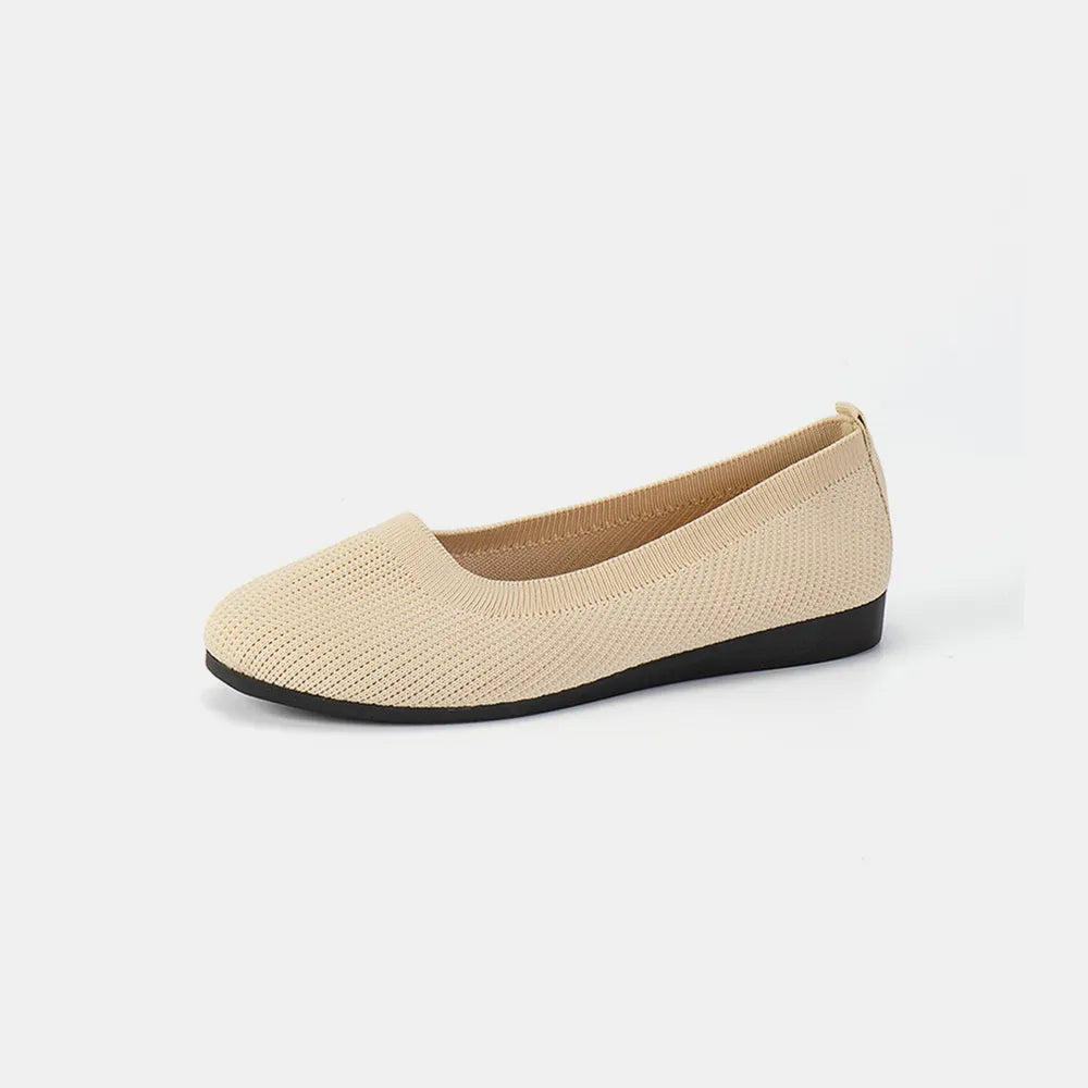 Round Toe Knit Ballet Flats – Comfortable Everyday Slip-Ons