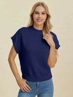 Mock Neck Short Sleeve Sweater – Chic, Cozy & Versatile