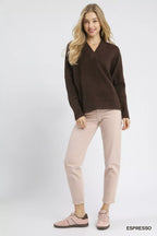 Cozy Knit V-Neck Sweater Top