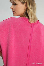 Umgee Oversized Vintage Pink T-Shirt – Relaxed Fit, Soft Cotton Blend & Everyday Style