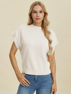 Mock Neck Short Sleeve Sweater – Chic, Cozy & Versatile