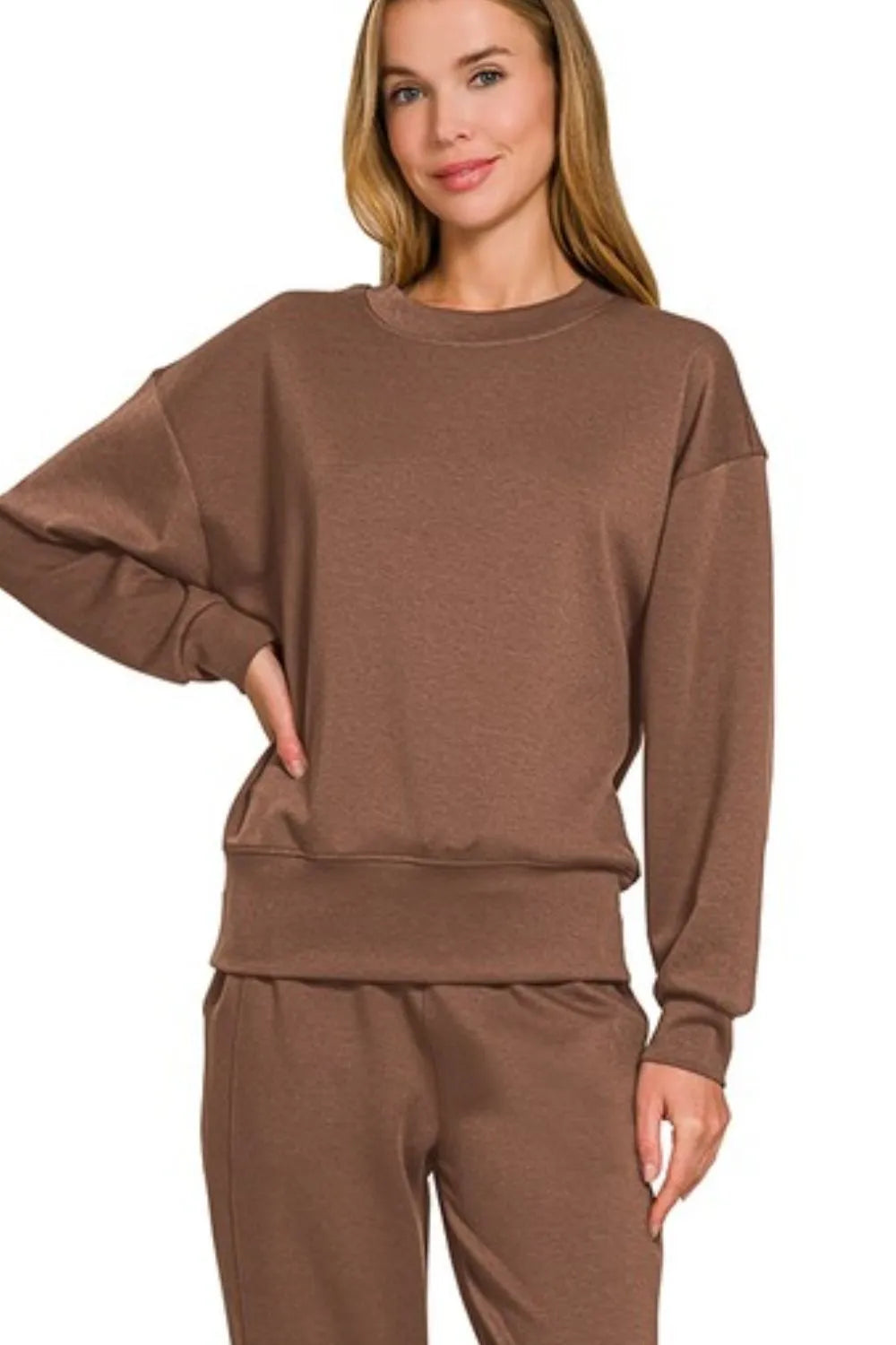 Brown Lounge Set – Oversized Sweatshirt & Joggers in Soft Cotton Blend