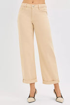 Risen Women's High Rise Ankle Barrel Jeans Relaxed Baggy Fit Denim Pants