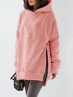 Slit Pocketed Raglan Sleeve Hoodie – Cozy, Casual & Versatile