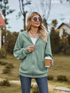Zip Up Drawstring Long Sleeve Hooded Jacket – Casual Lightweight Layer