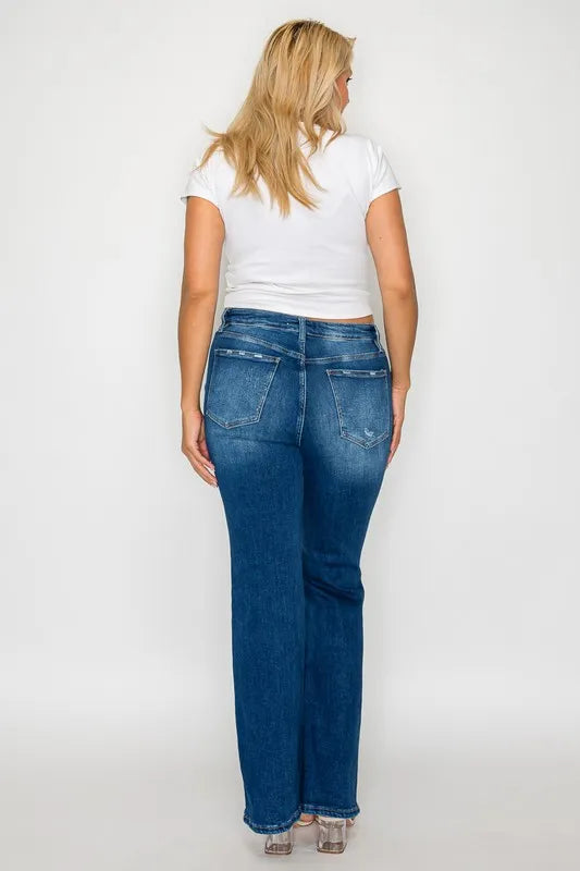 High Rise Bootcut Jeans – Distressed, Flattering & All-Day Comfort