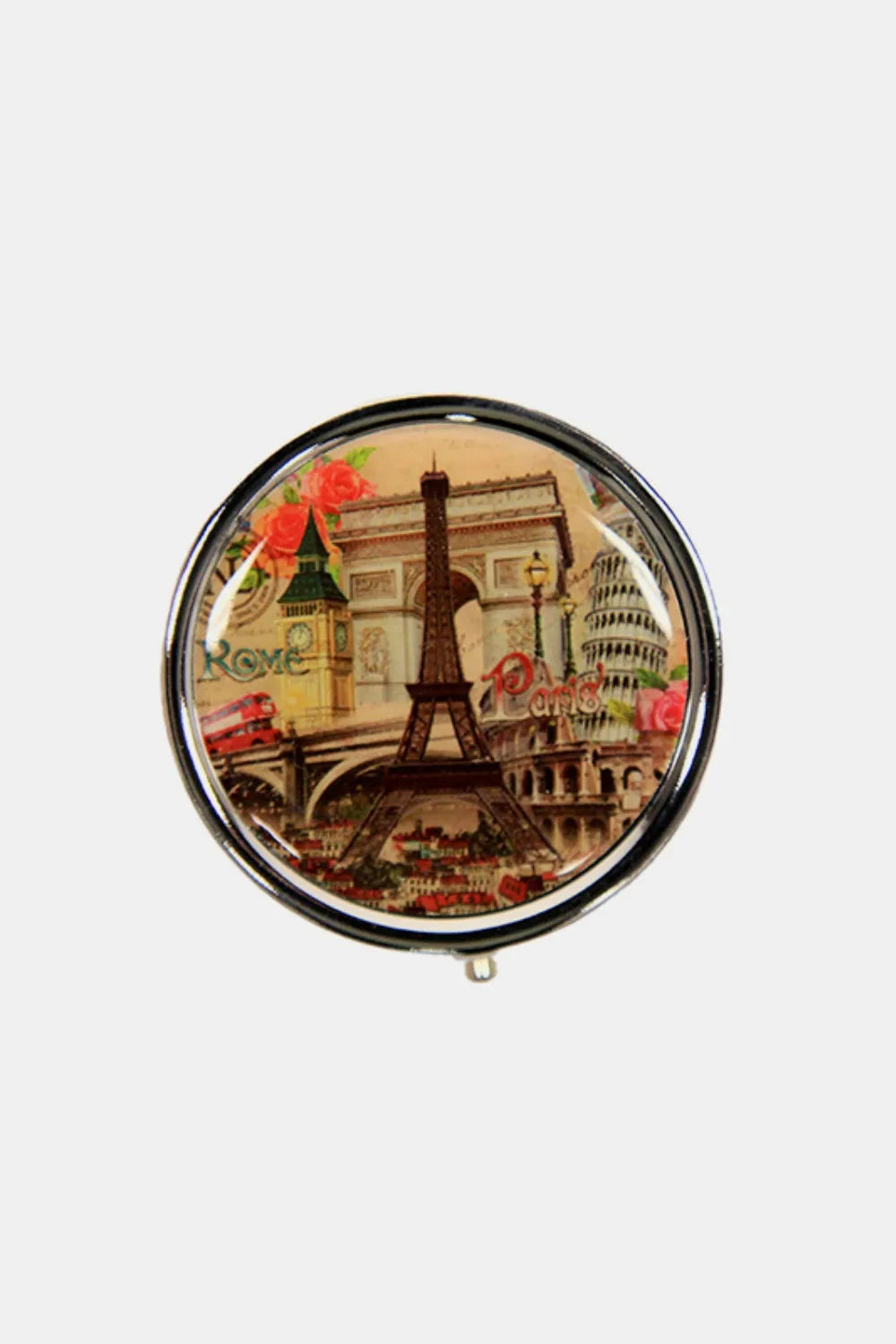 Nicole Lee Metallic Circular Pill Case – Chic, Compact & Organized