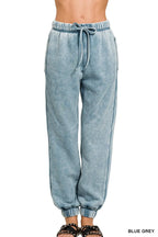 Zenana Acid Wash Fleece Sweatpants – Cozy Style with Pockets