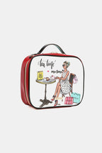 Nicole Lee Printed Handbag – Pebbled & Patent Leather with 3 Pouches