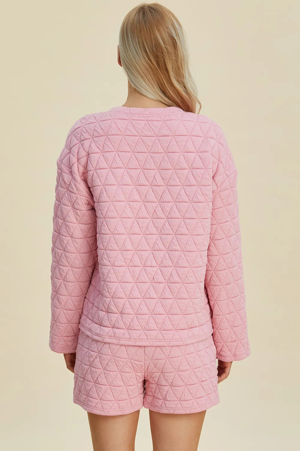 Textured Long Sleeve Top & Shorts Set – Comfy, Chic & Versatile