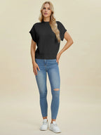 Mock Neck Short Sleeve Sweater – Chic, Cozy & Versatile
