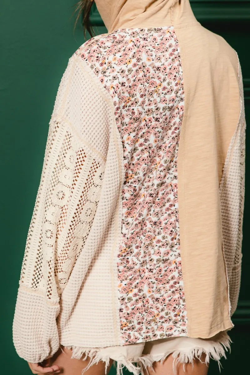 ace Combo Slub Jersey Hoodie – Buttoned, Chic & Casual Comfort