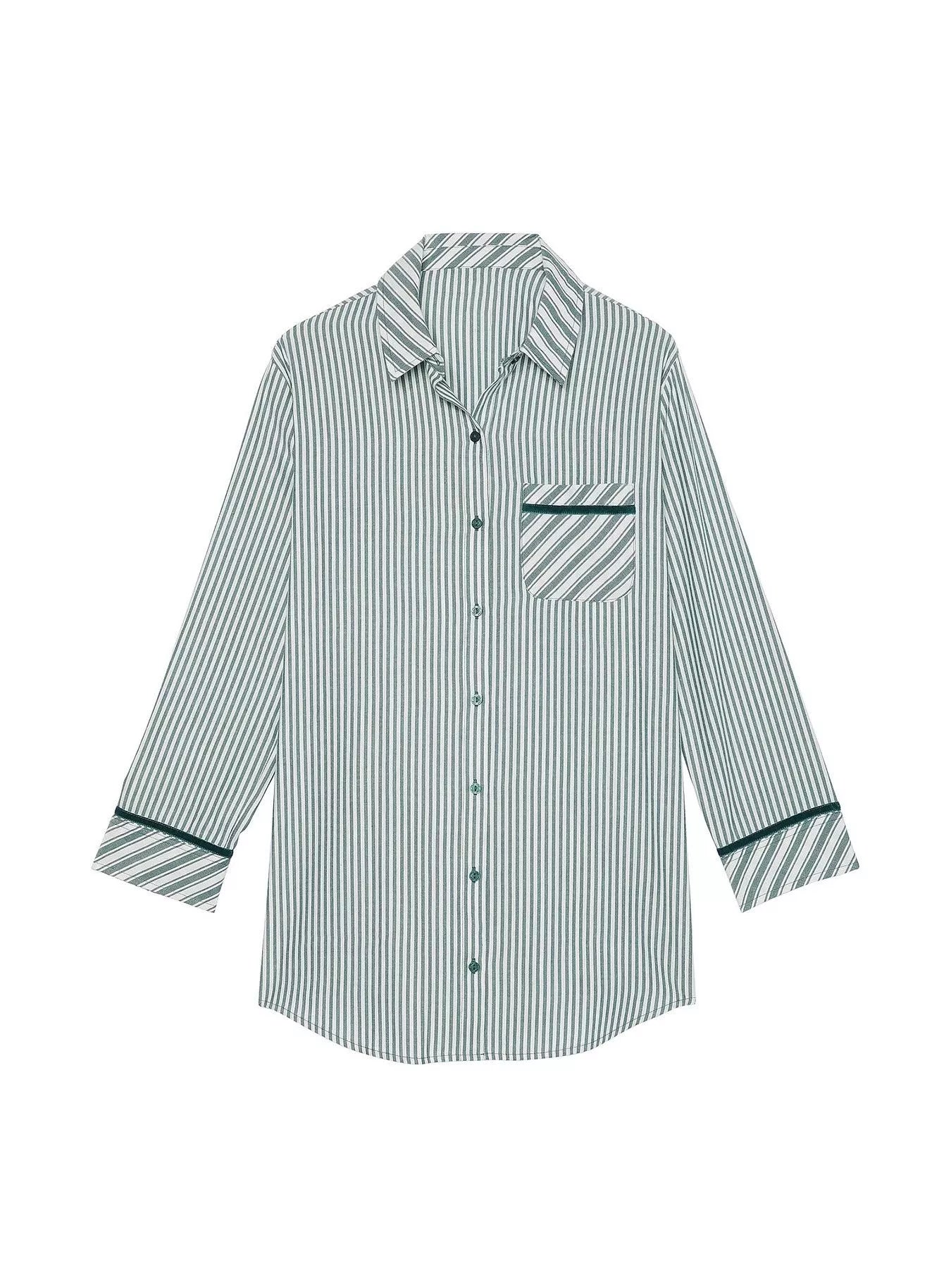 Striped Long Sleeve Button-Up Shirt – Classic Casual Chic