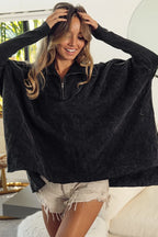 Oversized Fleece Quarter-Zip Sweatshirt – Soft Cozy & Street-Ready