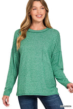 Zenana Soft Melange Hacci Long Sleeve T-Shirt – Cozy, Classic & Versatile