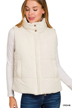 Zenana High Neck Zip-Up Vest Coat – Stylish Layering Essential