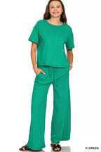 Zenana Cotton Slub Tee & Pants Set – Soft, Casual Everyday Comfort