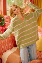 BiBi Striped Long Sleeve Sweater – Classic Cozy Everyday Style