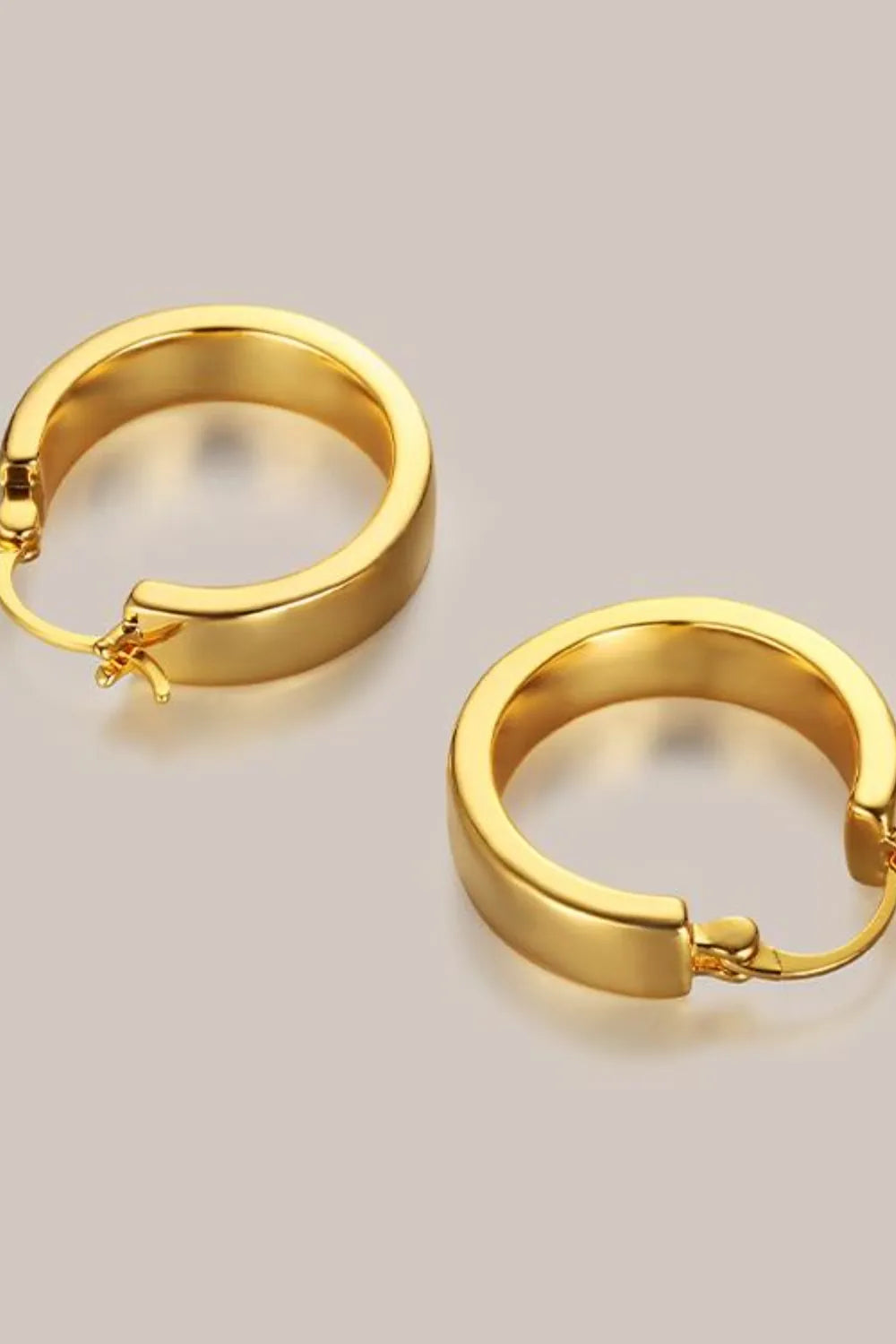 Gold-Plated Brass Huggie Earrings – Classic Everyday Jewelry