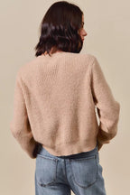 SO ME Checkered Plaid Lace Up Sweater – Trendy Ribbed Knit Style