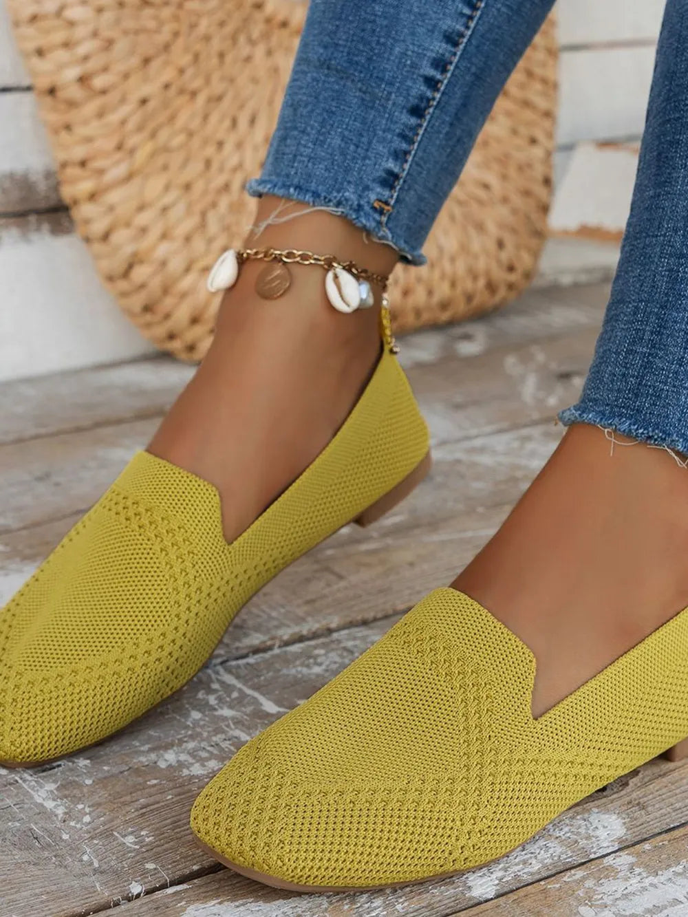 Square Toe Flat Slip-Ons – Chic Comfortable Everyday Shoes