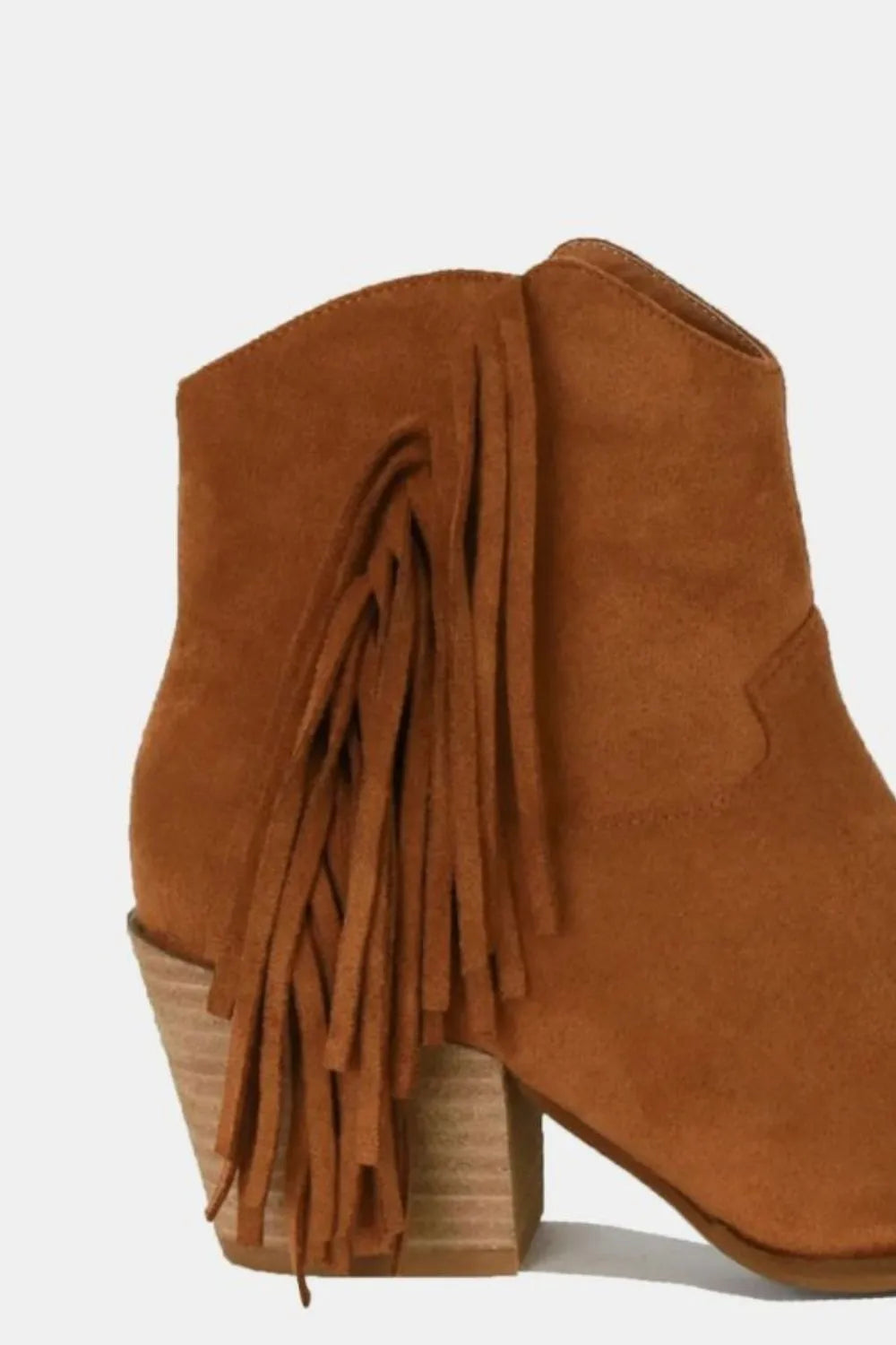Suede Fringe Point Toe Ankle Boots – Boho Chic Stylish Footwear