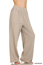 Zenana Double Gauze Elastic Waist Pants – Lightweight & Relaxed Fit