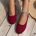 Round Toe Knit Ballet Flats – Comfortable Everyday Slip-Ons