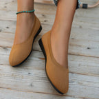 Round Toe Knit Ballet Flats – Comfortable Everyday Slip-Ons