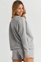Textured Long Sleeve Top & Shorts Set – Comfy, Stylish & Versatile