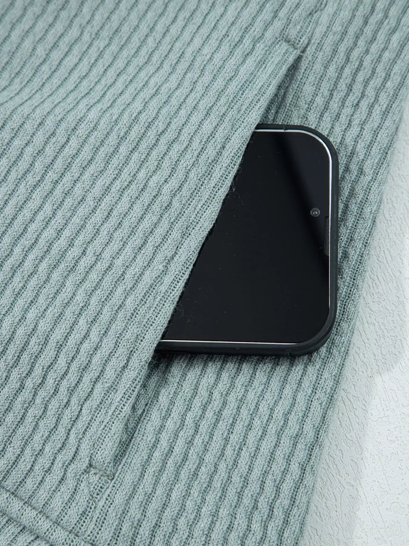 Ribbed Drop Shoulder Knit Hoodie – Cozy Casual Pullover