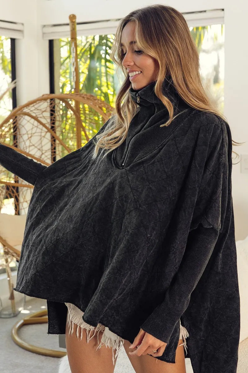 Oversized Fleece Quarter-Zip Sweatshirt – Soft Cozy & Street-Ready