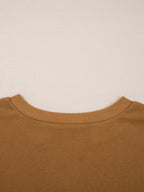 Oversized Textured Split Neck High Low Sweatshirt – Casual & Cozy