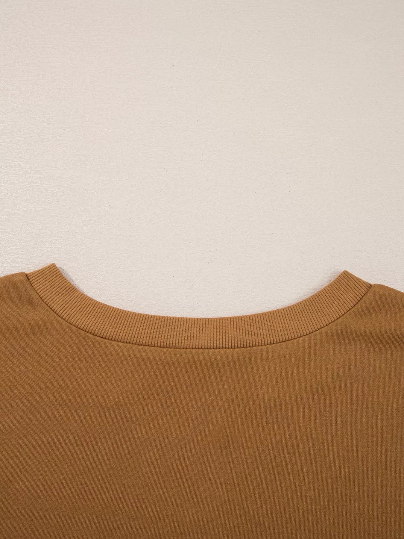 Oversized Textured Split Neck High Low Sweatshirt – Casual & Cozy