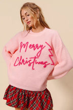 SO ME Merry Christmas Sweater – Festive Tinsel Lettering Holiday Style