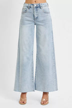 Risen Women's High Rise Ankle Wide Leg Palazzo Jeans