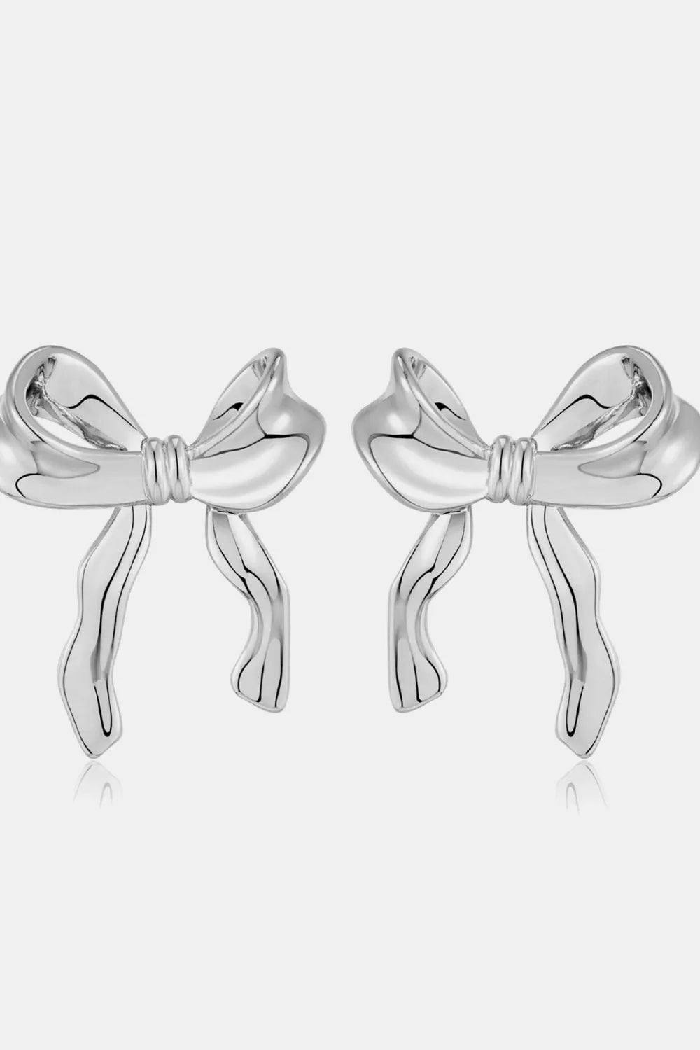 Brass Bow Stud Earrings – Cute Feminine Everyday Jewelry