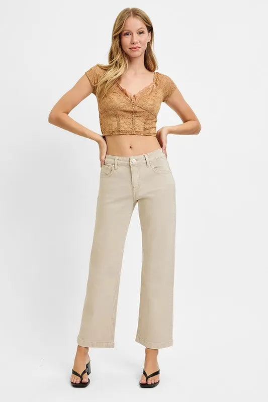 Tummy Control Mid Rise Ankle Straight Jeans | Flattering Everyday Fit